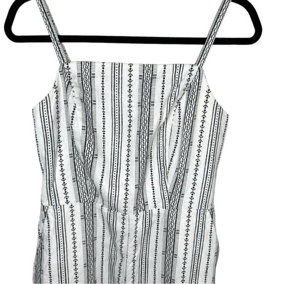 Linen-Blend Geometric-Stripe Sleeveless Jumpsuit -Size Small - Picture 6 of 7
